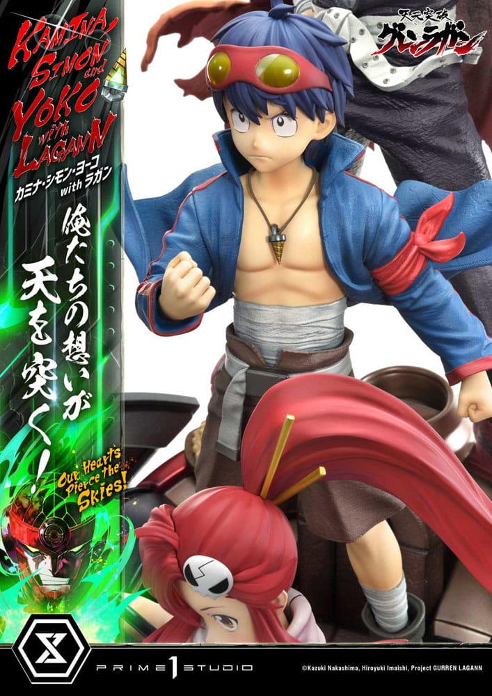 Gurren Lagann Ultimate Premium Masterline Series Statue 1/4 Kamina, Simon &amp; Yoko mit Lagann Deluxe Bonus Version 97 cm