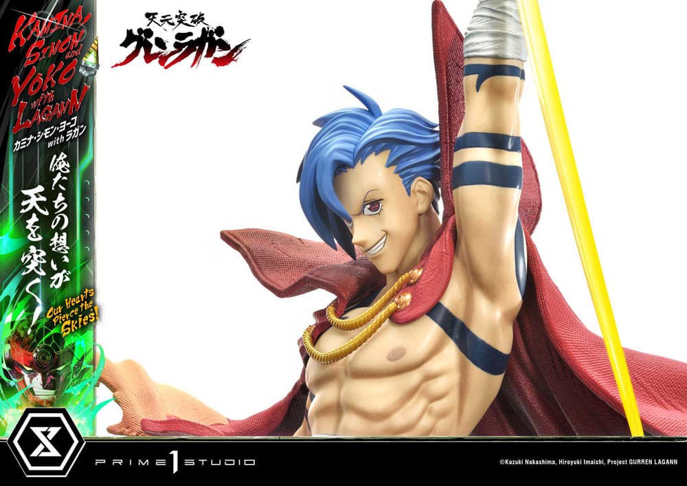 Gurren Lagann Ultimate Premium Masterline Series Statue 1/4 Kamina, Simon &amp; Yoko mit Lagann Deluxe Bonus Version 97 cm