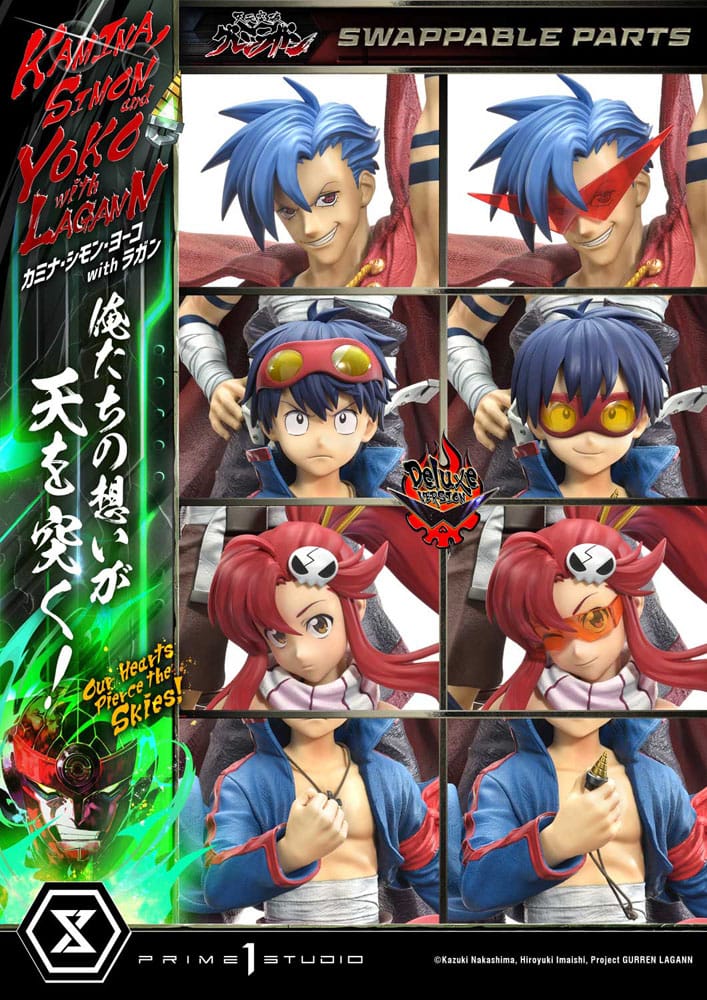 Gurren Lagann Ultimate Premium Masterline Series Statue 1/4 Kamina, Simon &amp; Yoko mit Lagann Deluxe Bonus Version 97 cm