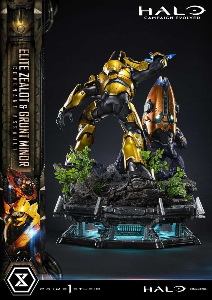 Halo: Campaign Evolved Ultimate Premium Masterline Series Statue 1/4 Elite Zealot & Grunt Minor: Covenant Assault Bonus Version 81 cm