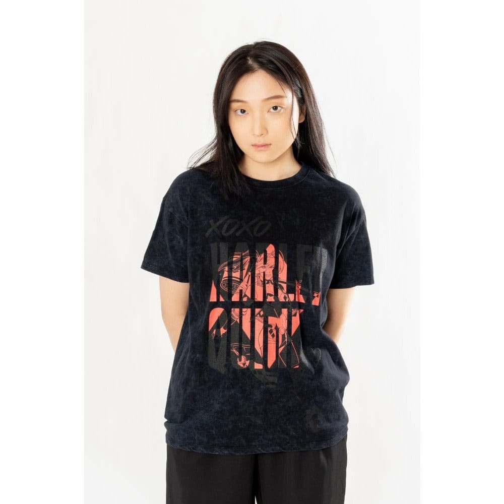 DC Comics T-Shirt Harley Quinn Acid Wash Xoxo Size L