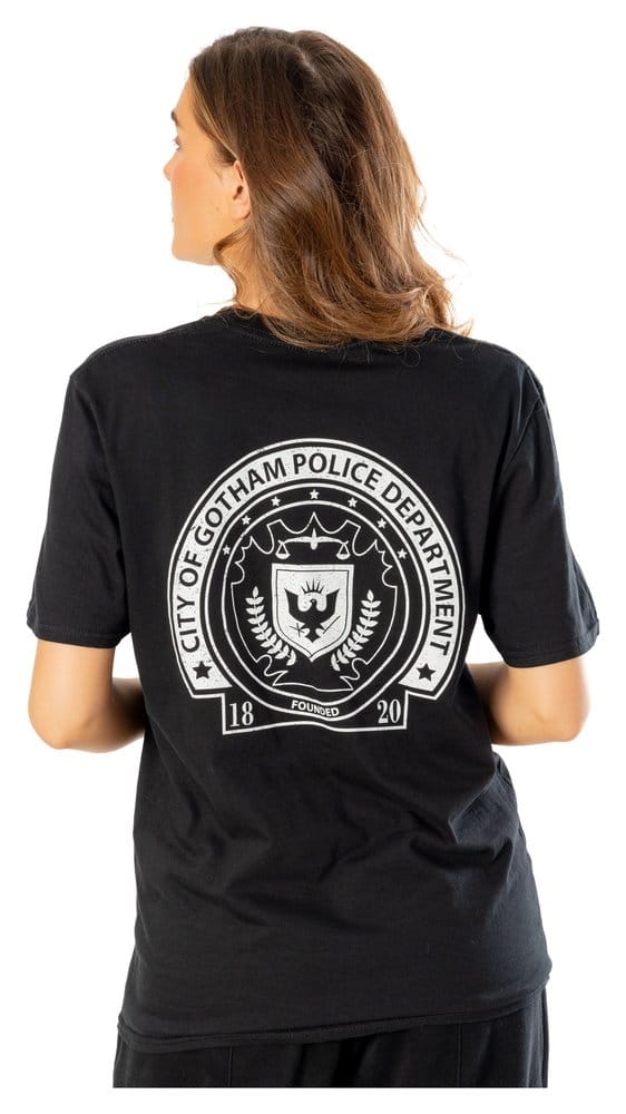 Batman T-Shirt Arkham City GCPD Front Back Size S