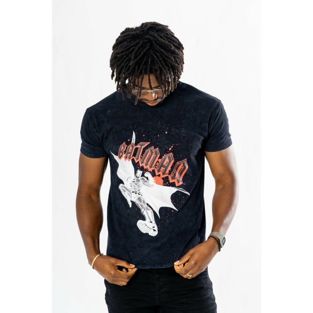Batman T-Shirt Rock Acid Wash Size L