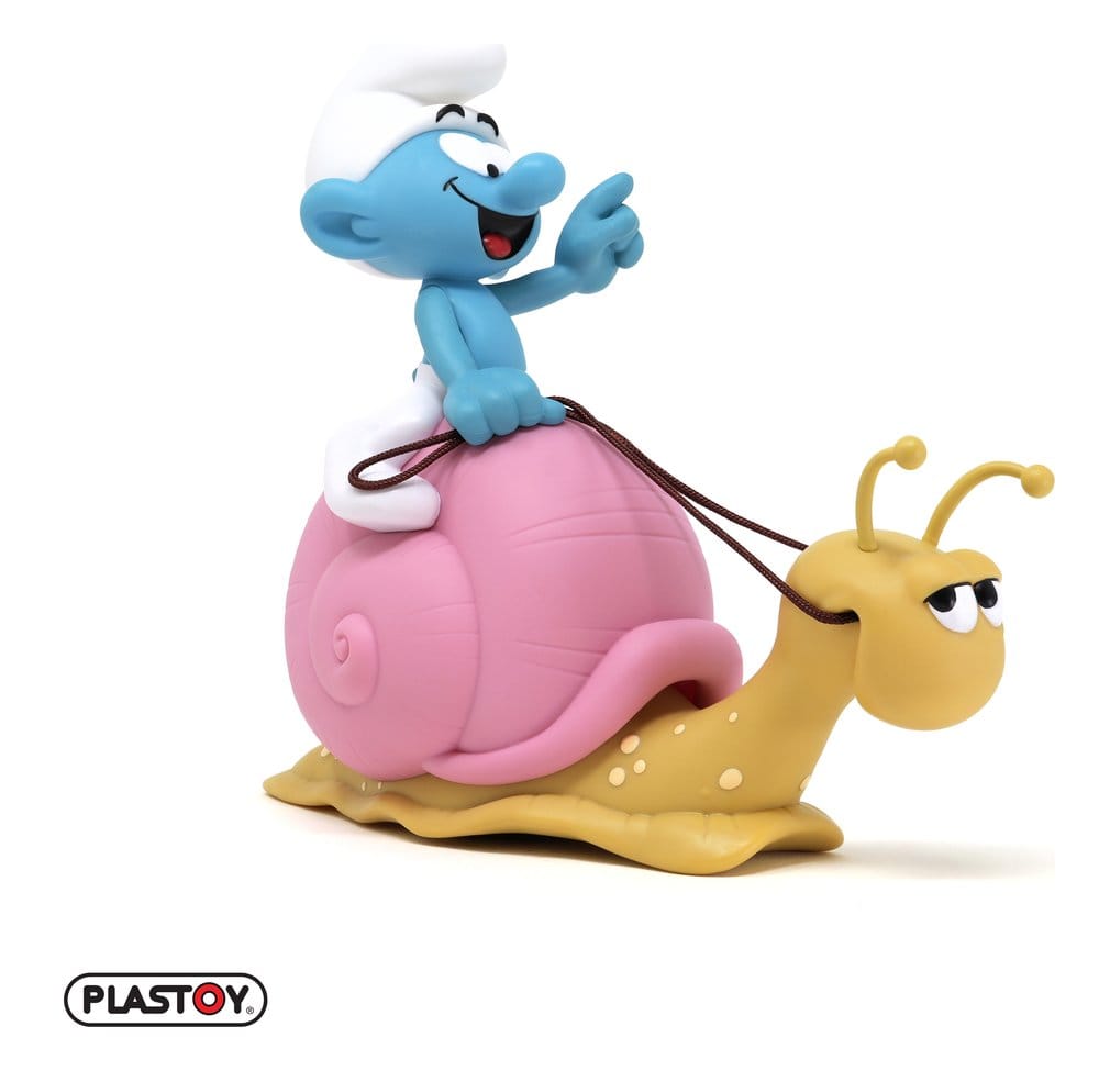 The Smurfs: Money Box Smurf on a Snail's Back 19 cm