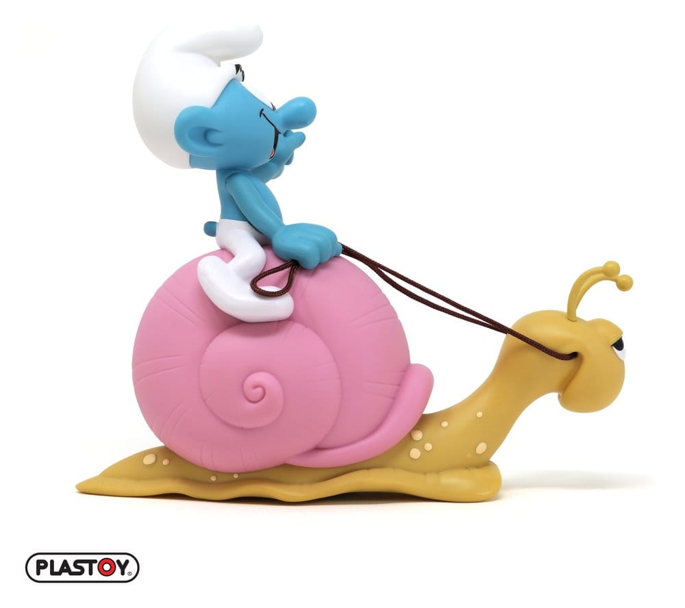 The Smurfs: Money Box Smurf on a Snail's Back 19 cm