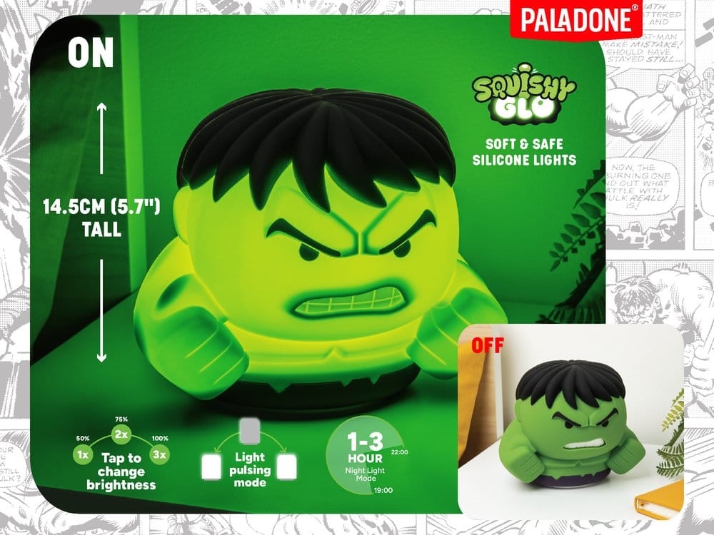 Marvel Universe SquishyGlo Silicon Light Hulk Rechargeable 15 cm