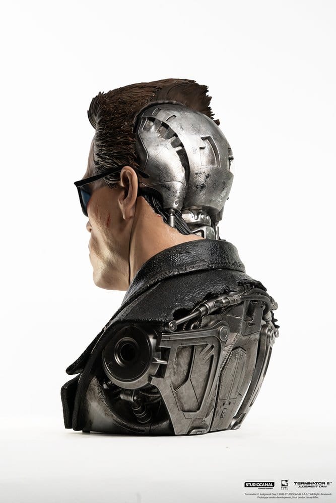 Terminator 2 Prop 1:1 T-800 Model 101 Battle Damaged Art Mask 47 cm