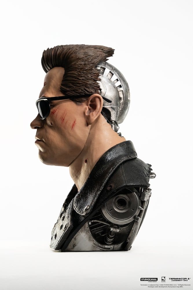 Terminator 2 Prop 1:1 T-800 Model 101 Battle Damaged Art Mask 47 cm