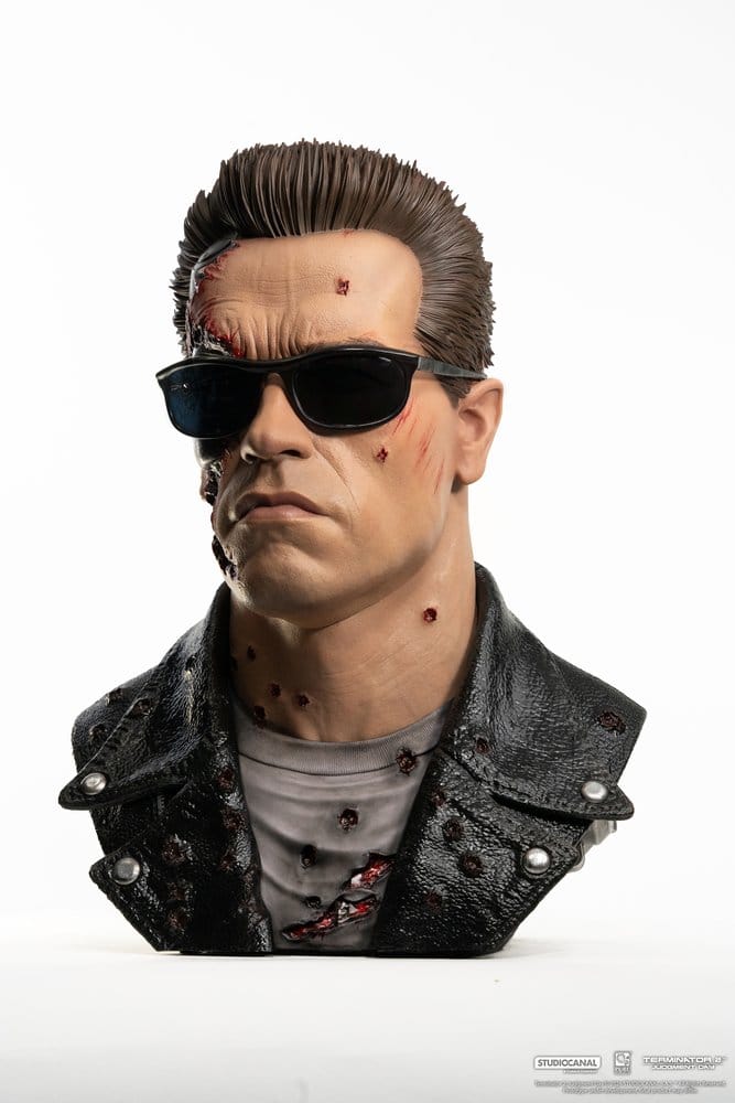 Terminator 2 Prop 1:1 T-800 Model 101 Battle Damaged Art Mask 47 cm