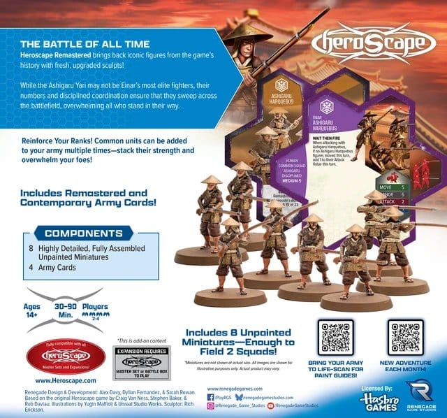 Heroscape Army Expansion Ashigaru Harquebus Remastered – Standard Edition *English Version*