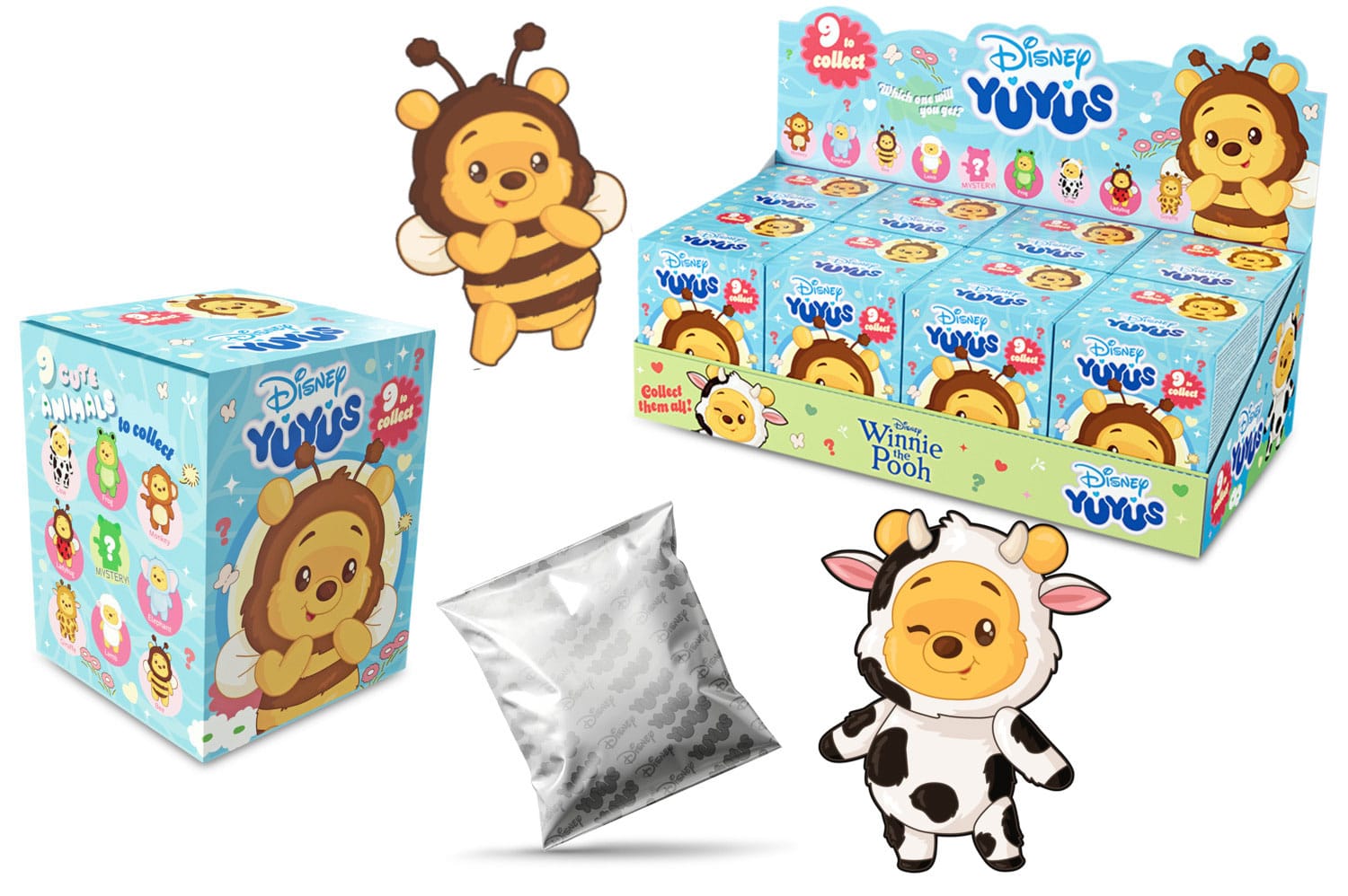 Disney YuYus Plush Key rings Winnie the Pooh 12 cm Blindbox Display (8)