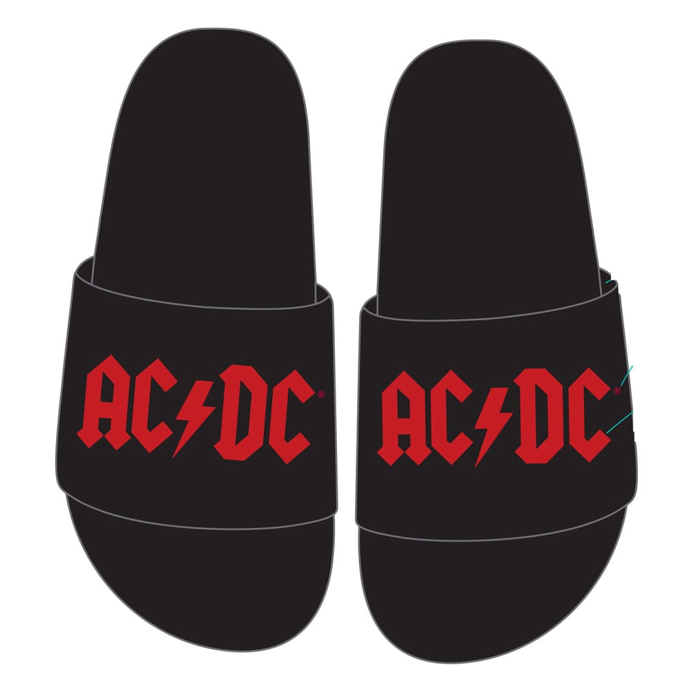 AC/DC Slippers Logo Size XL