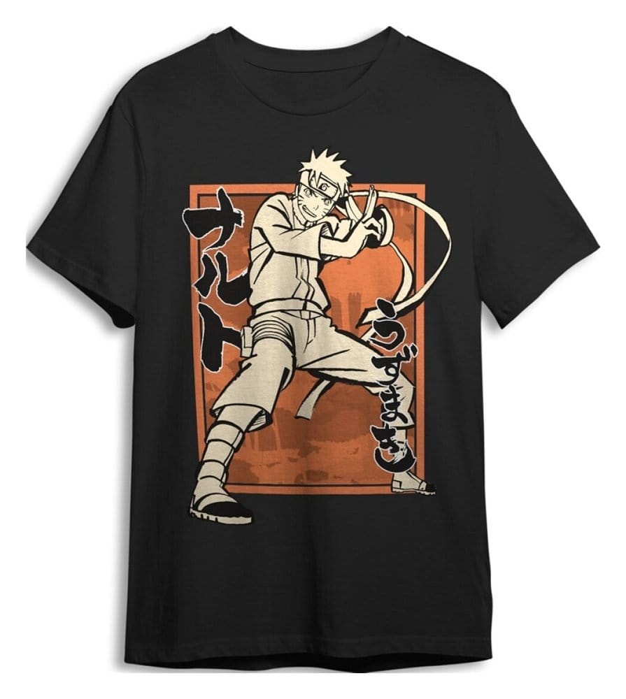 Naruto Shippuden T-Shirt Pose Black Size XXL