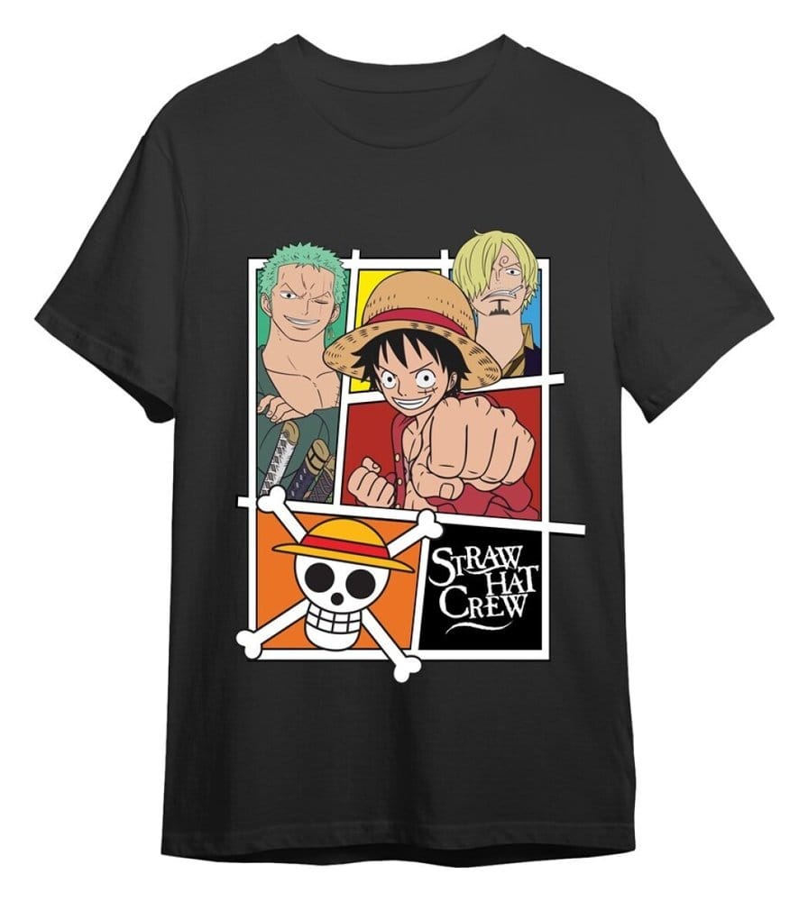 One Piece T-Shirt Straw Hat Crew Grey Size M