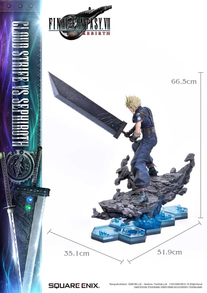 Final Fantasy VII Rebirth Statues 2-Pack 1/4 Cloud Strife vs Sephiroth 69 cm