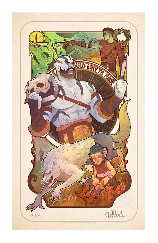 Critical Role Art Print Travis Willingham: 10th Anniversary Art Nouveau Illustrations 46 x 28 cm - unframed