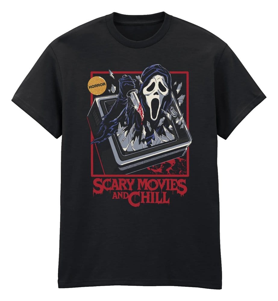 Steven Rhodes T-Shirt Scary Movies And Chill Black Size M