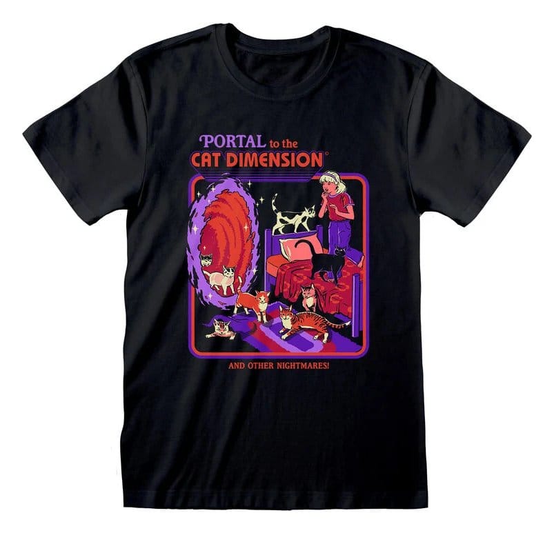 Steven Rhodes T-Shirt Cat Dimension Black Size L