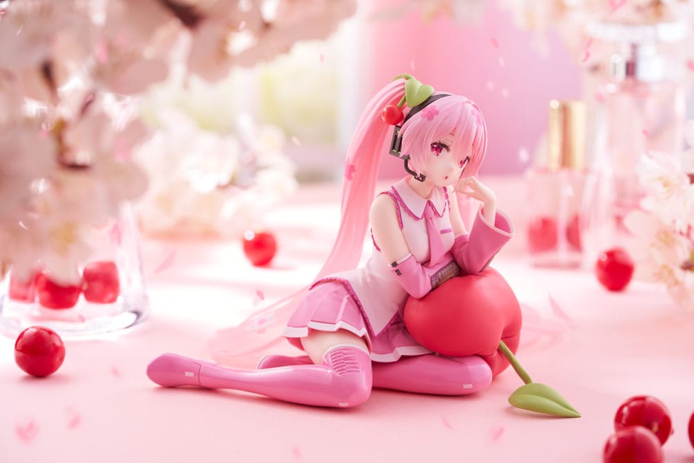 Hatsune Miku PVC Statue Desktop Cute Figure Sakura Miku Cherry Cushion Ver. 13 cm