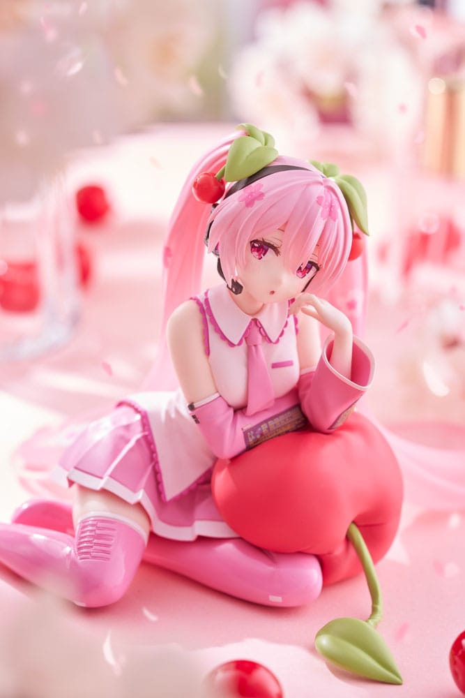 Hatsune Miku PVC Statue Desktop Cute Figure Sakura Miku Cherry Cushion Ver. 13 cm