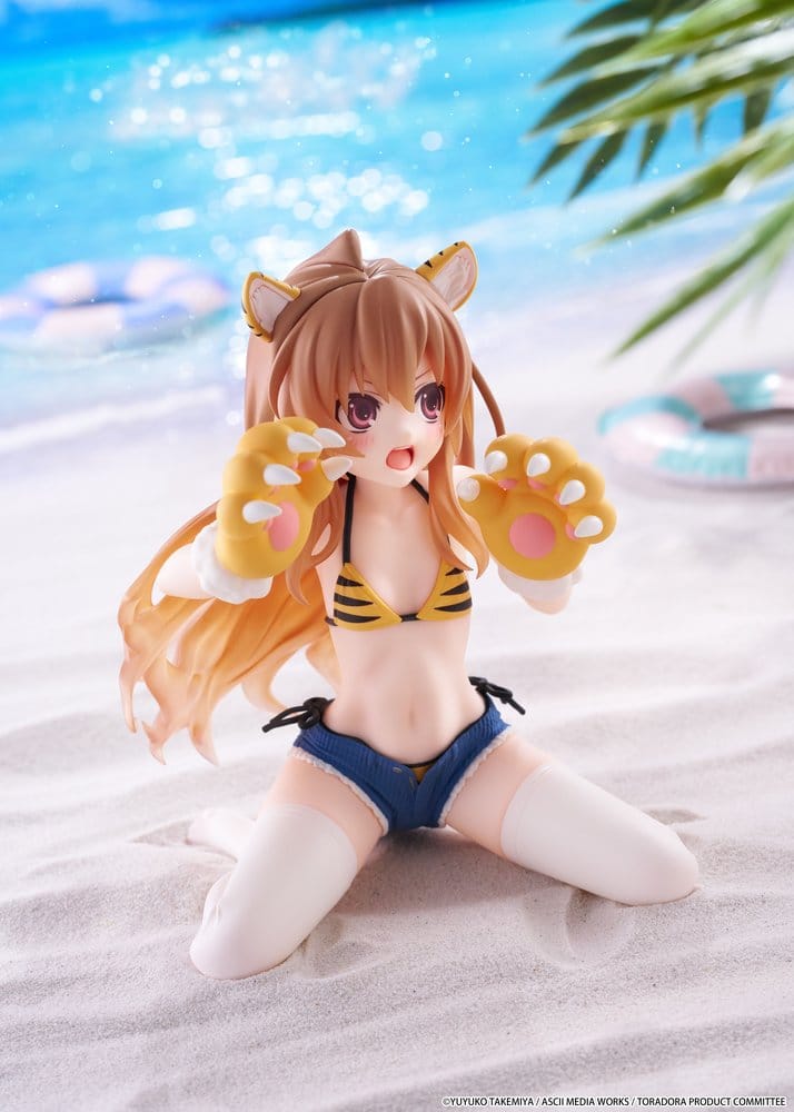 Toradora! Desktop Cute PVC Figure Taiga Aisaka (Tiger Costume Swimwear Ver.) 13 cm