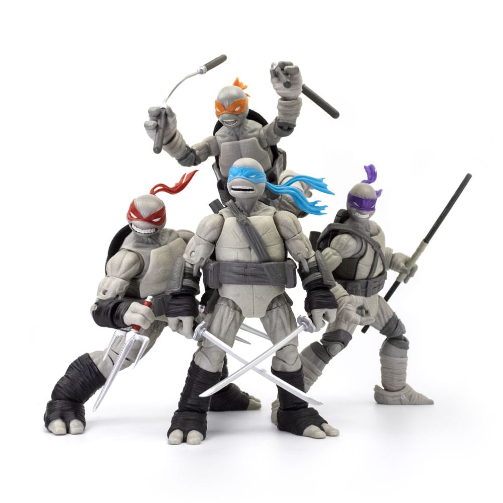 Teenage Mutant Ninja Turtles BST AXN Action Figure 4-Pack Black&White (IDW Comics) 13 cm