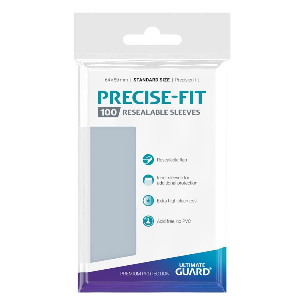 Ultimate Guard Precise-Fit Sleeves wiederverschließbar, Standardgröße, transparent (100)