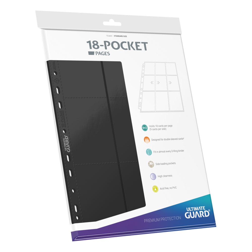 Ultimate Guard 18-Pocket-Seiten, seitlich einladbar, Schwarz (10)