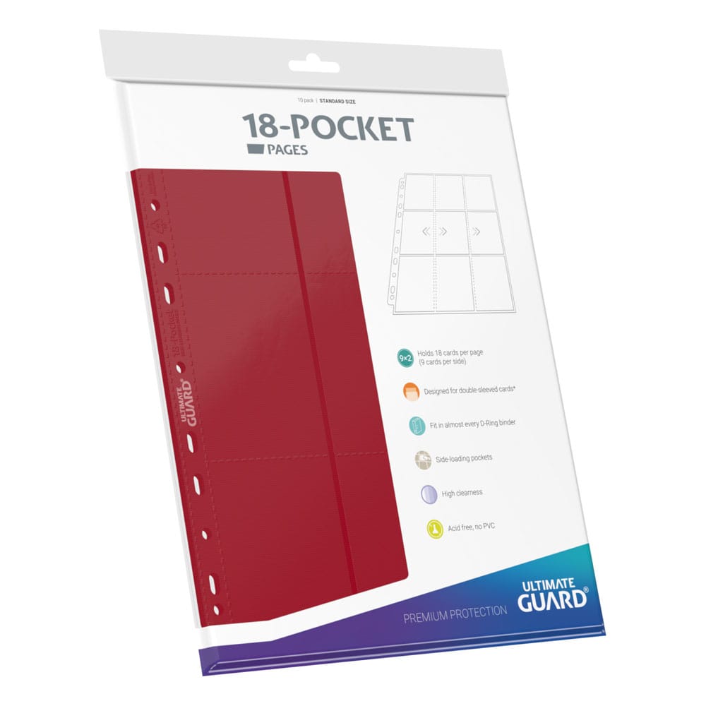 Ultimate Guard 18-Pocket-Seiten, seitlich einladbar, Rot (10)