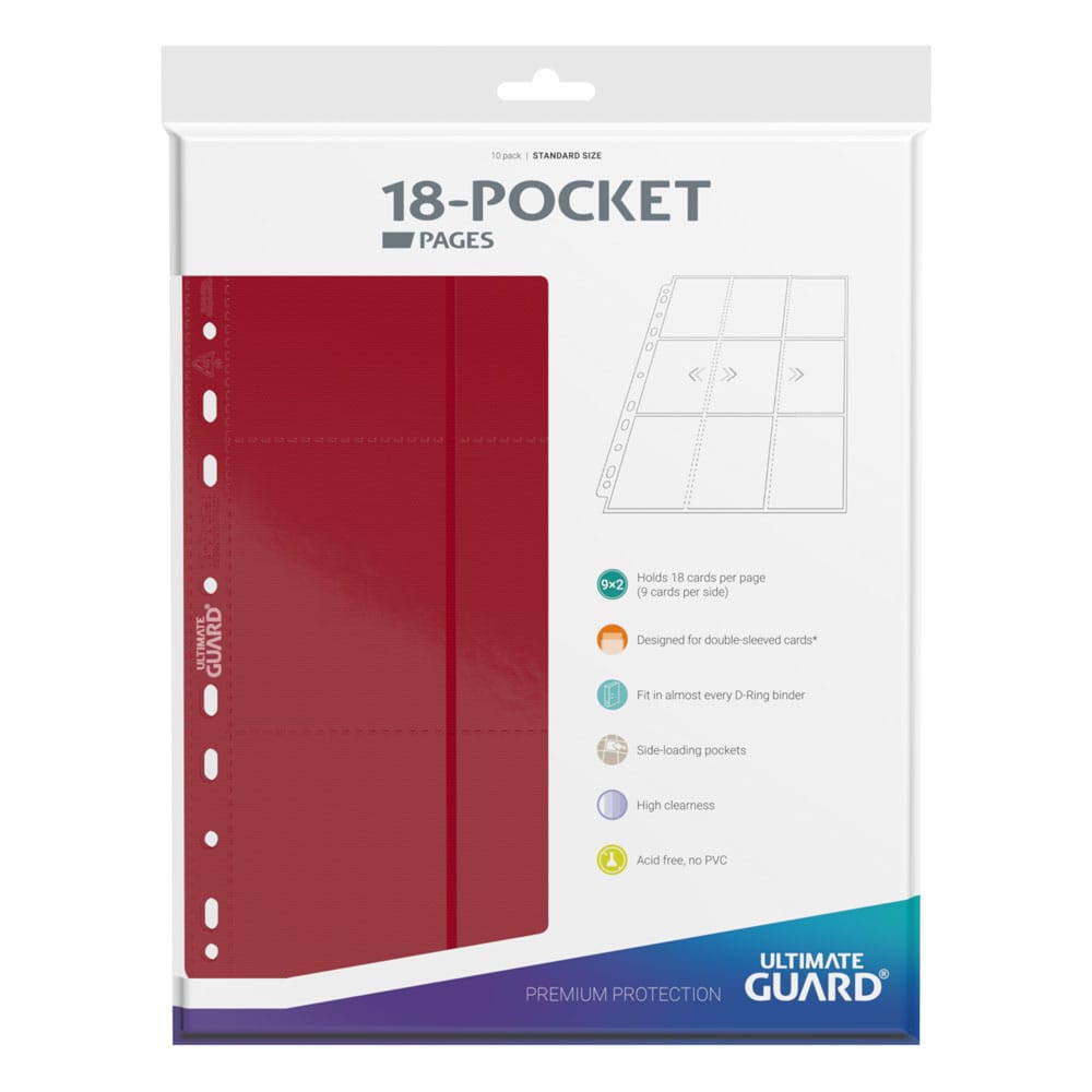 Ultimate Guard 18-Pocket-Seiten, seitlich einladbar, Rot (10)