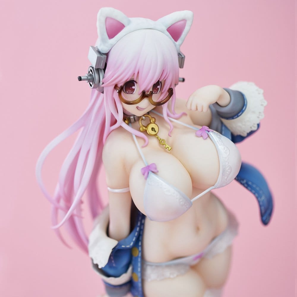 Super Sonico PVC Statue Super Sonico White Cat Ver. 27 cm