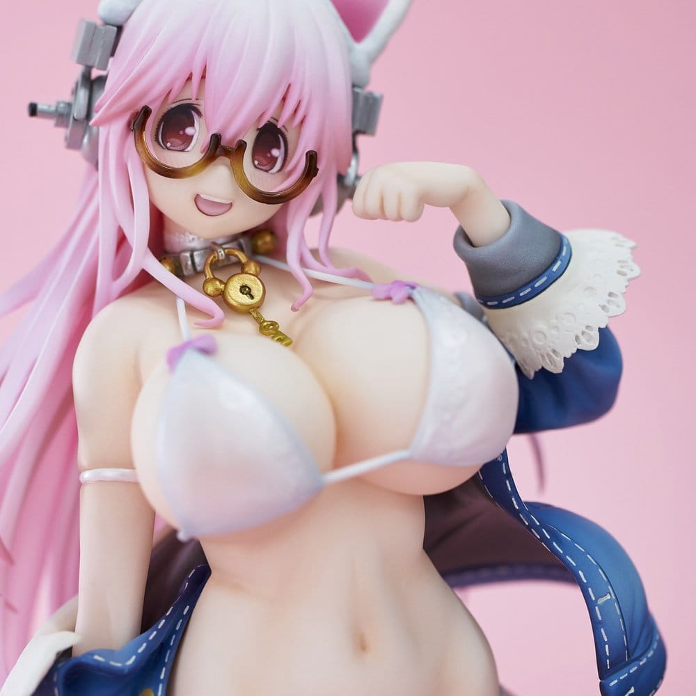 Super Sonico PVC Statue Super Sonico White Cat Ver. 27 cm
