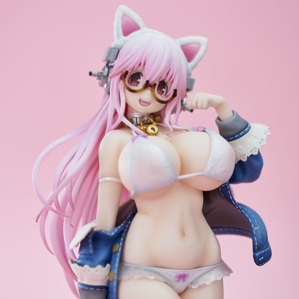 Super Sonico PVC Statue Super Sonico White Cat Ver. 27 cm