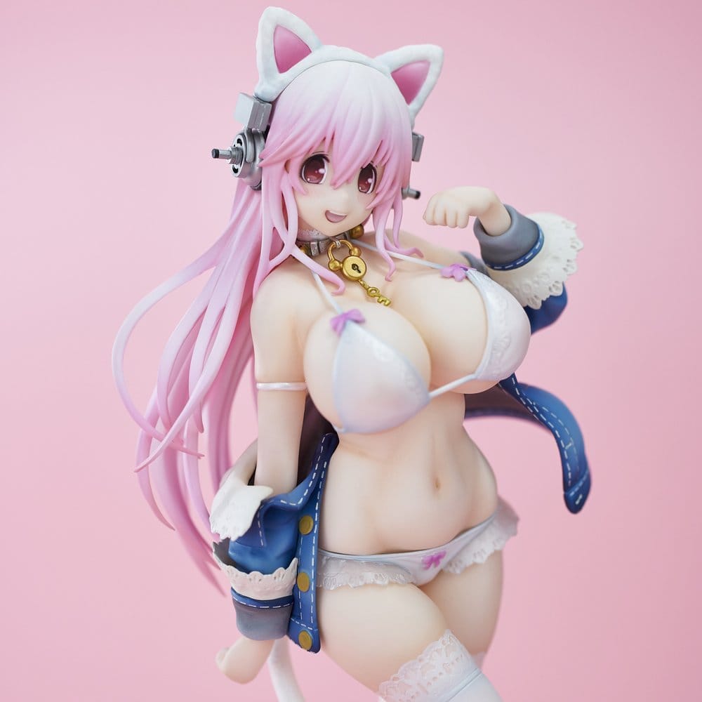Super Sonico PVC Statue Super Sonico White Cat Ver. 27 cm