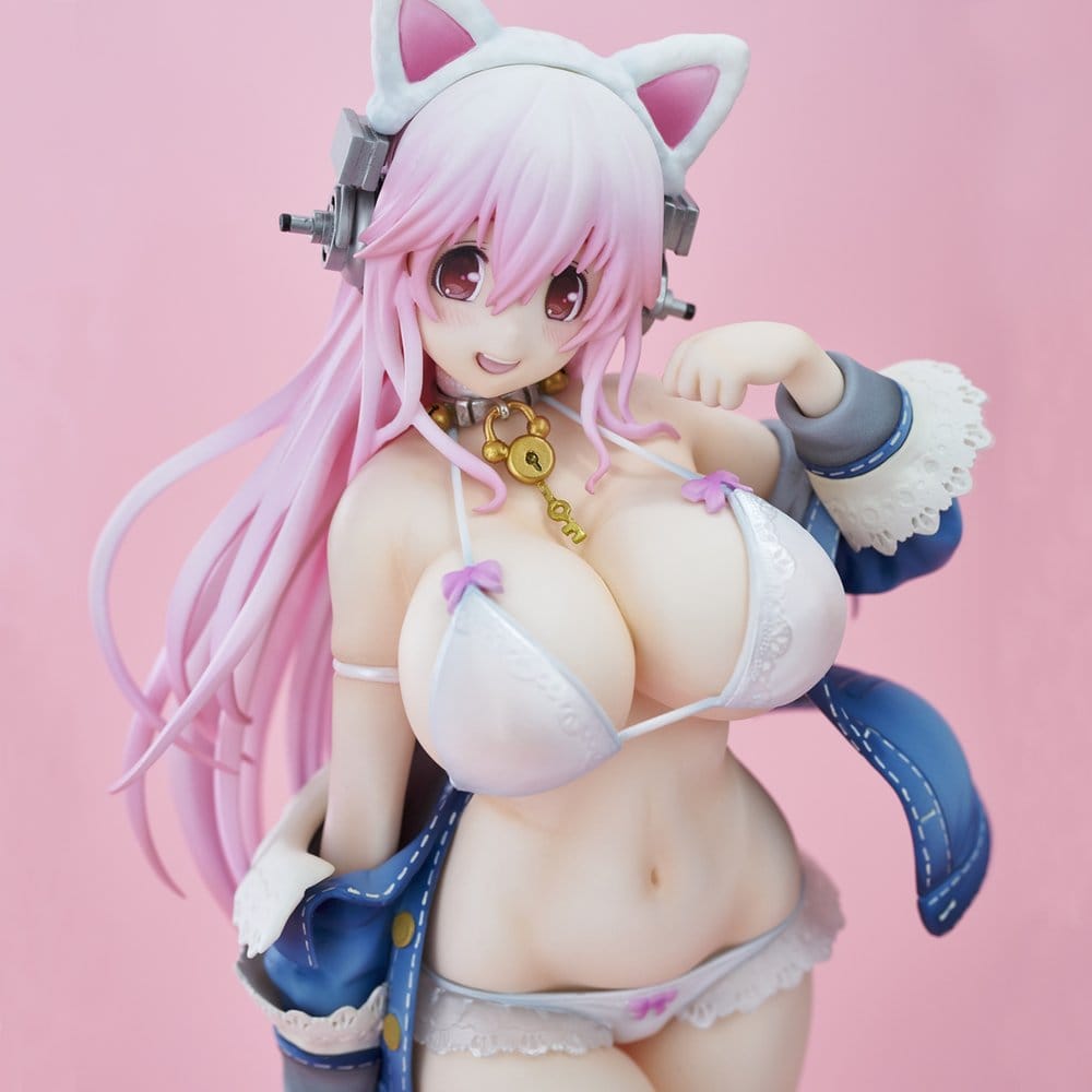 Super Sonico PVC Statue Super Sonico White Cat Ver. 27 cm