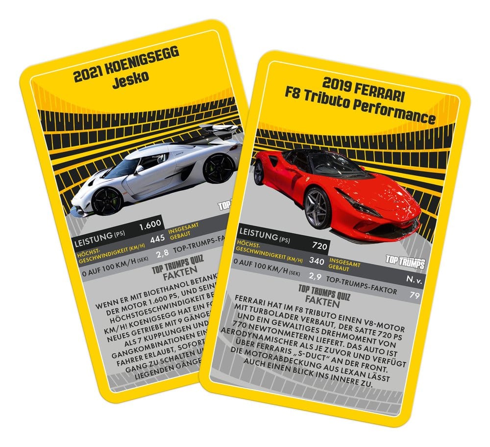 Super Cars Card Game Top Trumps *German Version*