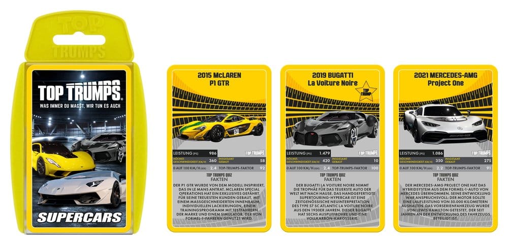 Super Cars Card Game Top Trumps *German Version*