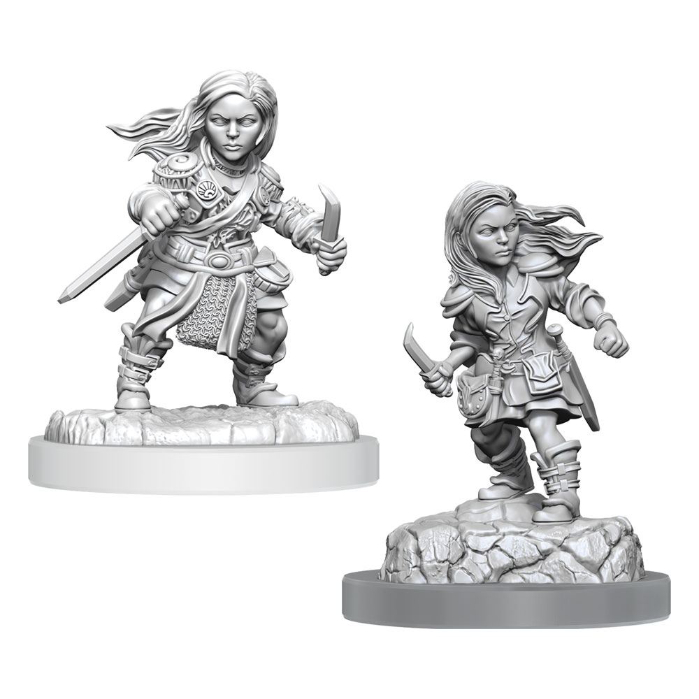 D&D Nolzur's Marvelous Miniatures Unpainted Miniatures 2-Pack Halfling Rogue Female