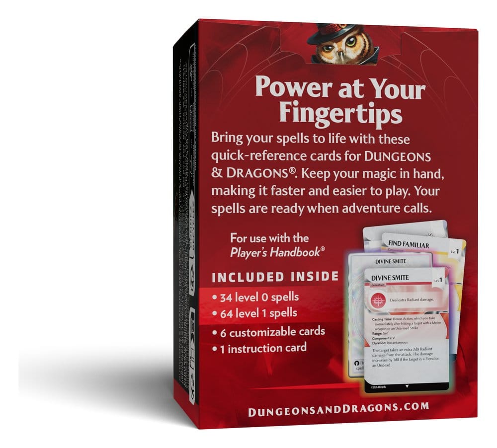 Dungeons & Dragons RPG Reference Cards: Spells (Levels 0-1) *English Version*