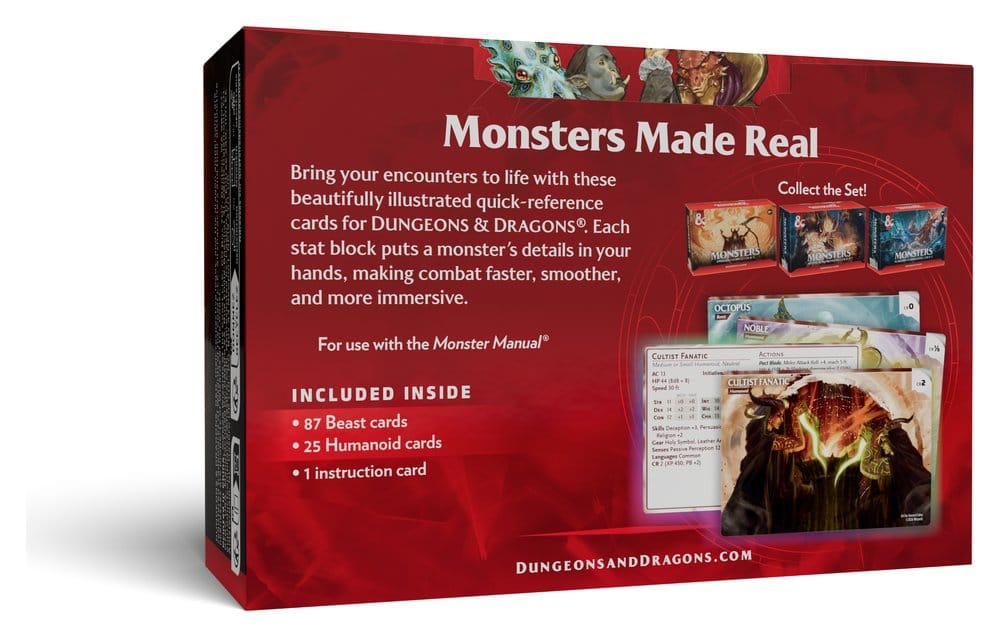 Dungeons & Dragons RPG Reference Cards: Monsters (Animals and NPCs) *English Version*