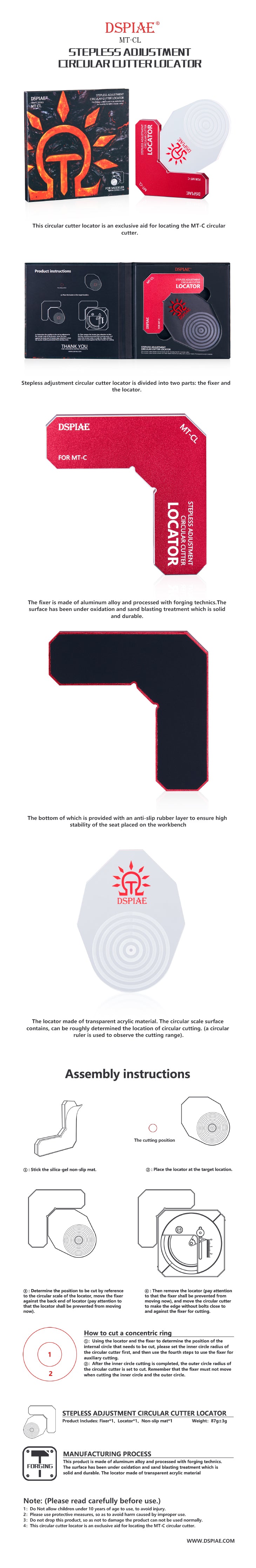 DSPIAE MT-CL Stepless Adjustment Circular Cutter LOCATOR