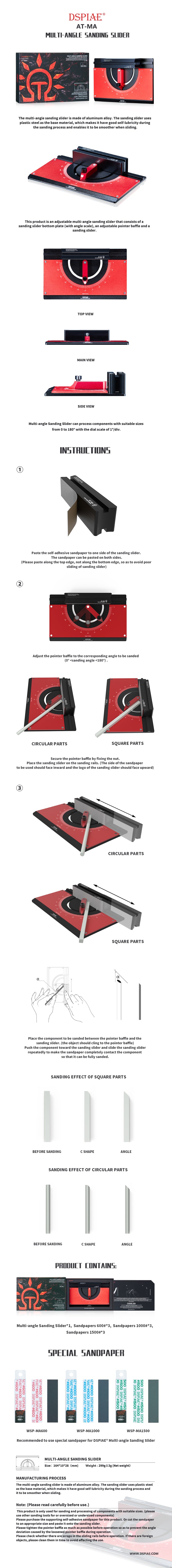 DSPIAE AT-MA Multi-angle Sanding Slider