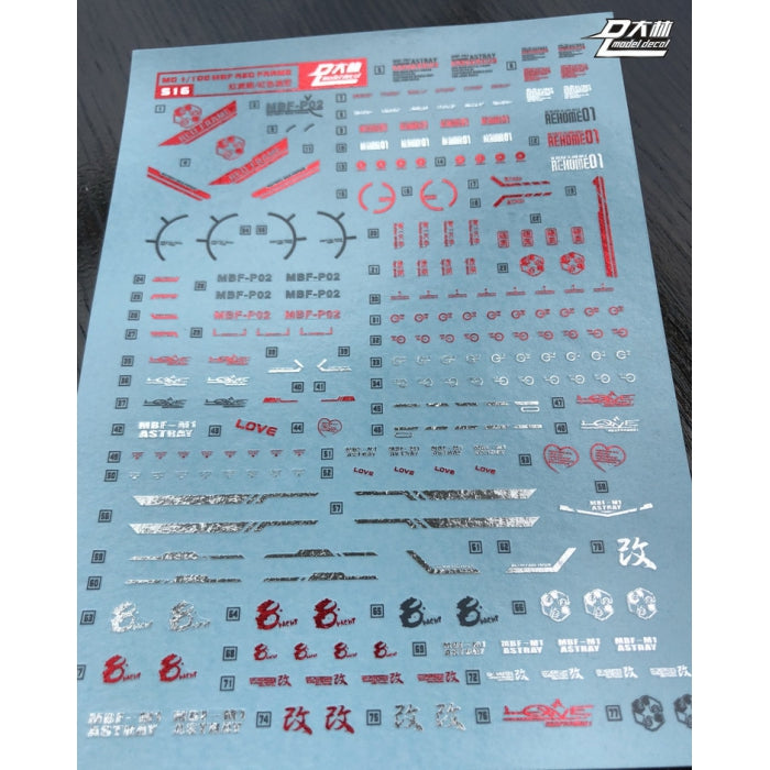 D.L Model Decal - S16 - MG MBF Red Frame 1/100