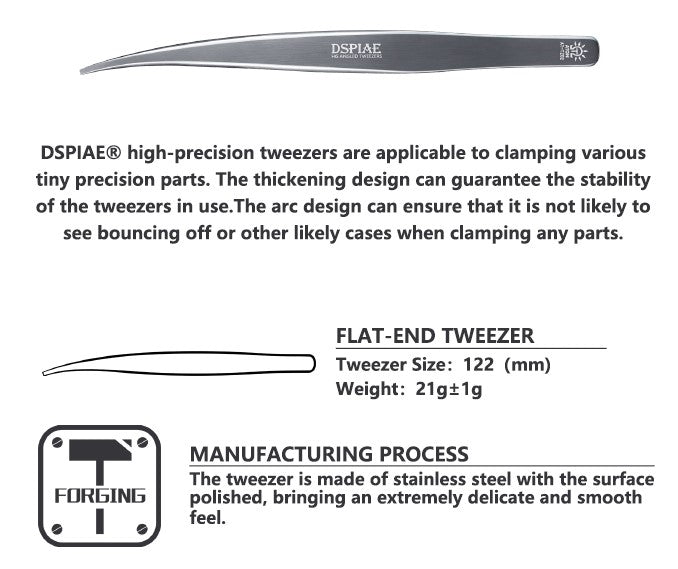 Dspiae AT-TZ02 Flat-End Tweezer