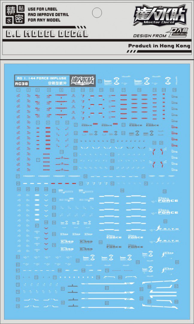 D.L Model Decal - RG38 - RG Force Impulse Gundam 1/144