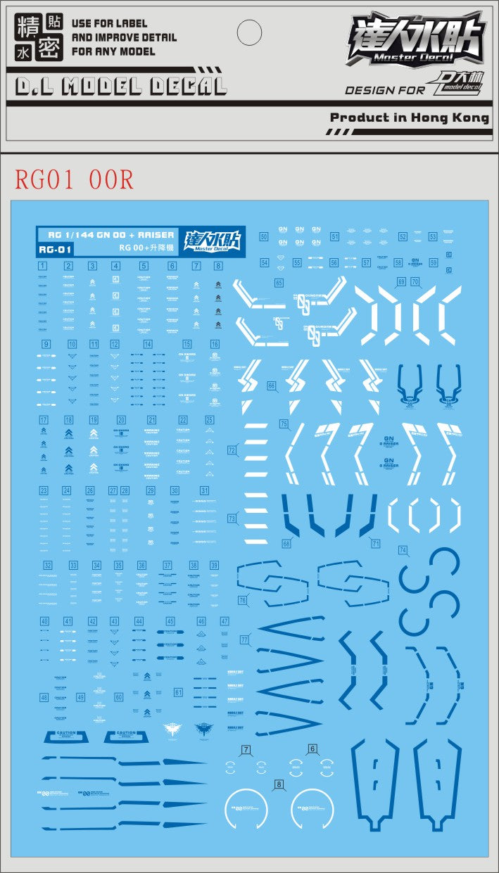 D.L Model Decal - RG01 - RG 00 Raiser 1/144