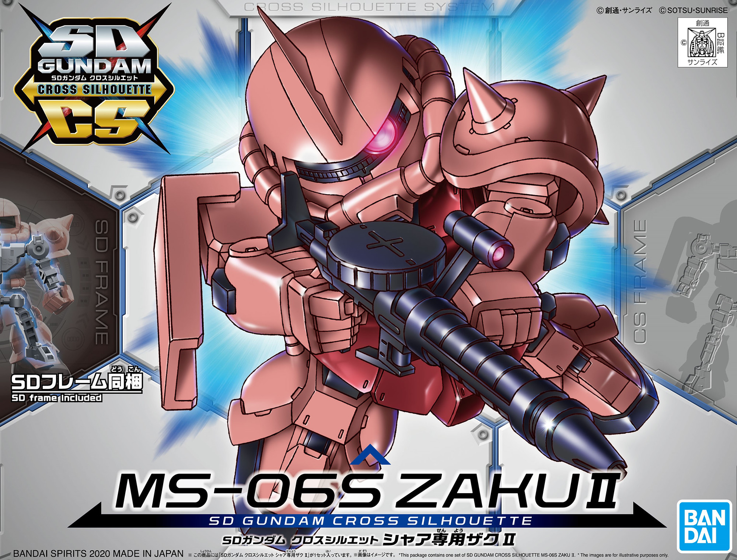 SD Gundam Cross Silhouette -MS-06S Zaku II Rød - gundam-store.dk