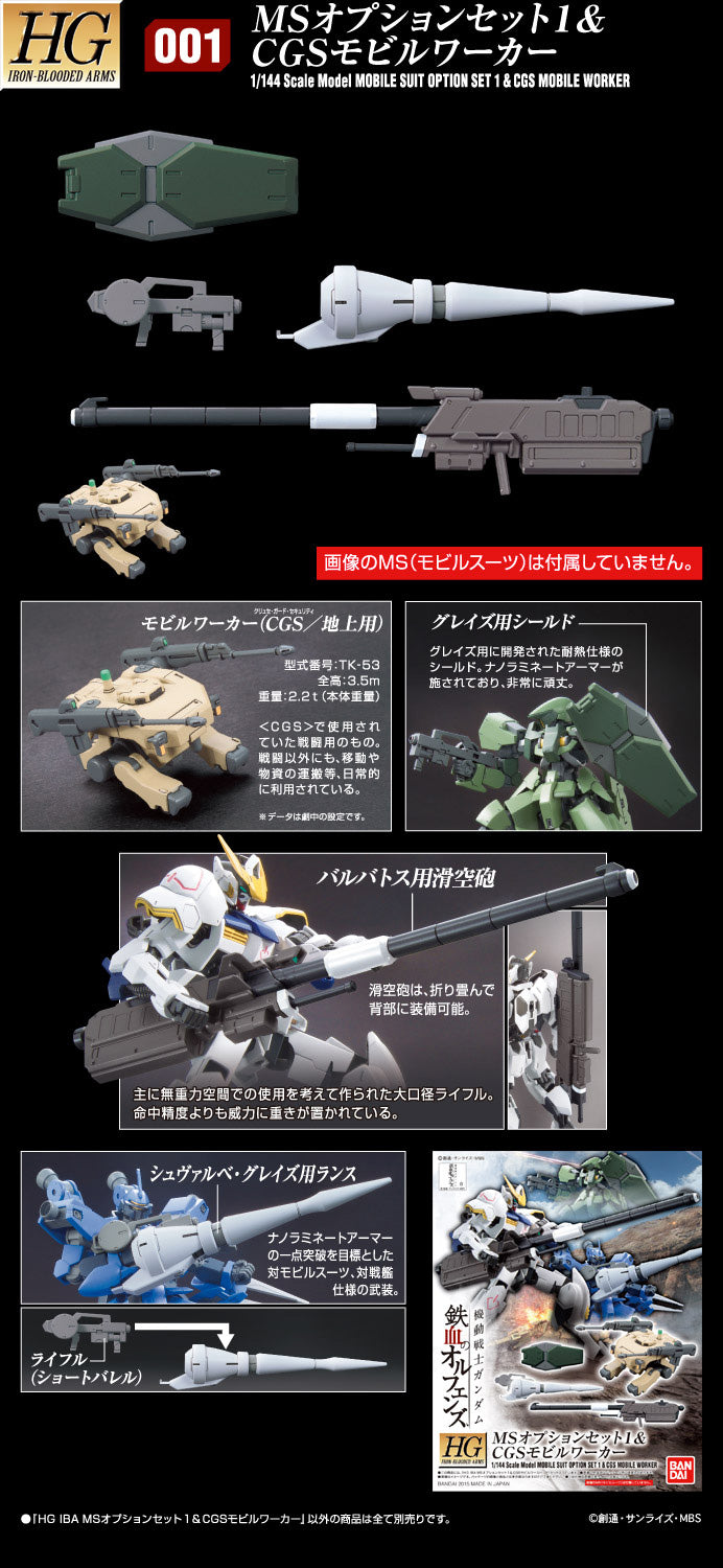 Mobile Suit Option Set 1 & CGS Mobile Worker 1/144