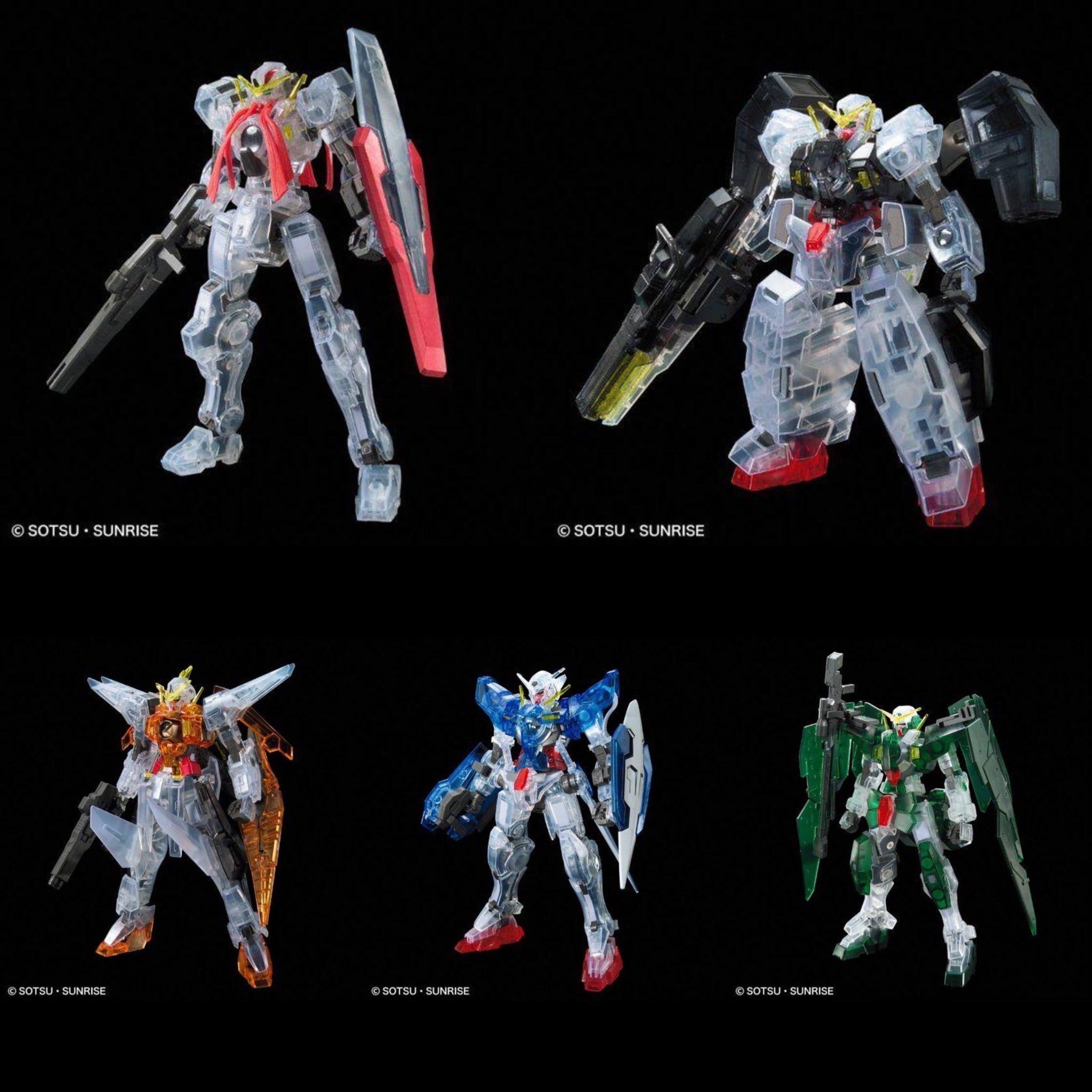 *Sjælden* HG Gundam 00 1ST Season Clear Set 1/144 5 stk. gundams! - gundam-store.dk