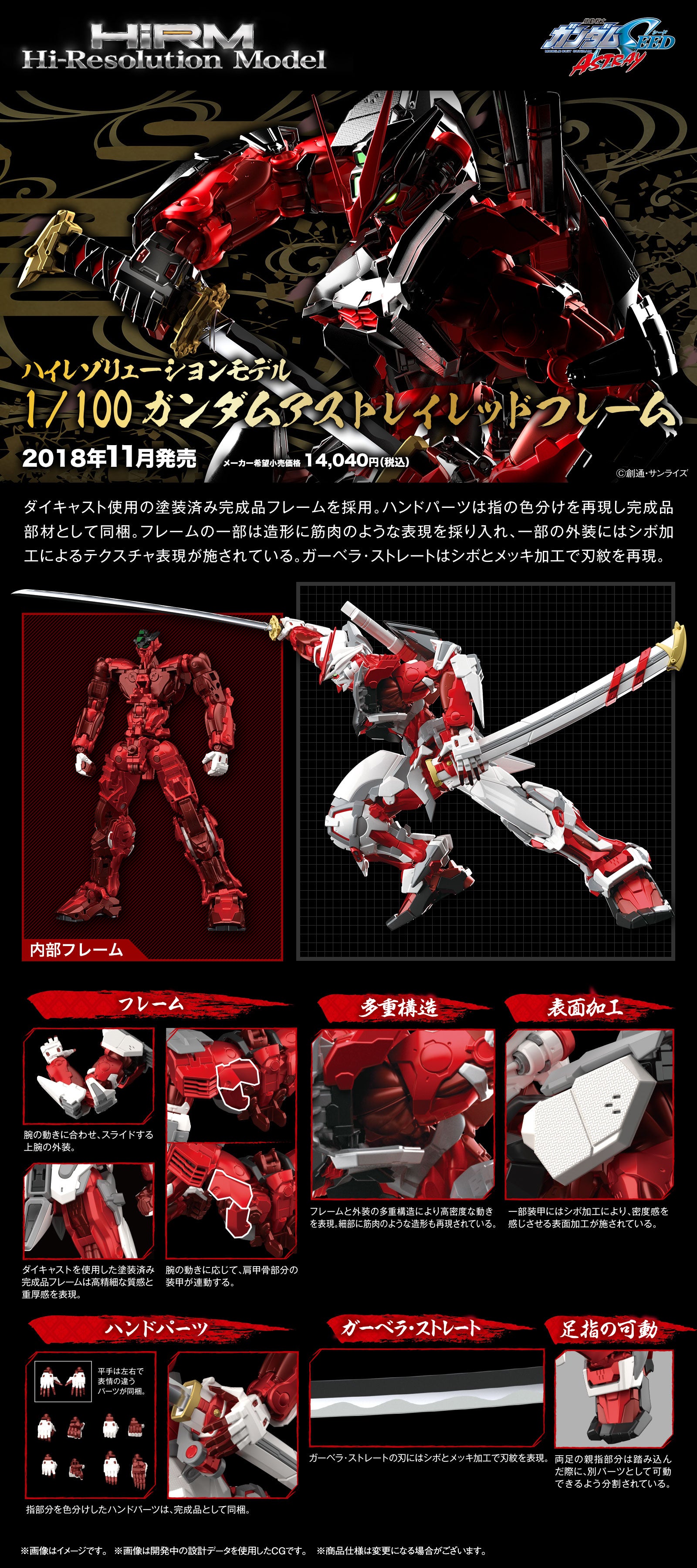 High resolution model 1/100 Gundam Astray Red Frame